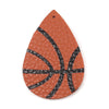 P217 - 10 pcs. Orange Basketball Ball Faux Leather Dangle Charms Pendants - Teardrop - Sports - 57mm (2.25") - Double-Sided