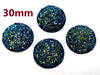CA937 - 4 pcs Druzy Resin Embellishment Cabochons Dark Blue Multicolor - 30mm (1.18 inch) - Dome Style