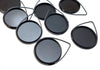 P771 - 10 pcs. Black Pendant Circle Posts Settings Bezels Tray Cabochons - 20mm Glue Pad Setting (Cameo Setting Diameter) - Teardrop