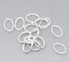 J113 - 250 pcs Silver Plated Oval Open Jump Rings - 5.5x4mm - 21 Gauge