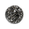 CA143 - 10 pcs Druzy Resin Embellishment Cabochons Dark Grey Gray Silver Gunmetal AB - 12mm Diameter - Circle - 3.6mm Thick