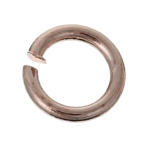 J066 - 500 pcs Rose Gold Plated Open Jump Rings 4mm - 20 Gauge (0.8mm Thick) - High Quality!