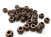BD712 - 50 pcs Antique Copper Tone Flower METAL Ball Spacer Beads - 10mm - Large Hole: 5mm - Fits European Cords and Paracord!
