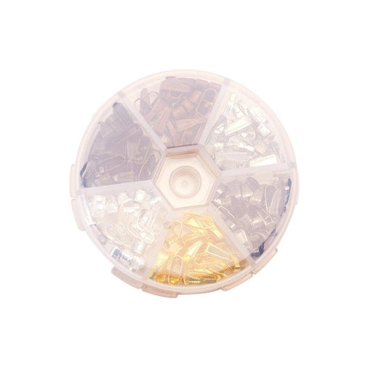 BA008 - 180 pcs. Assortment of Pinch Bails - 11mm x 4mm - 6 Colors: Silver Plated, Gold , Bronze, Copper, Gunmetal and Silver Tone