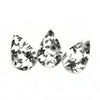 P1068 - 10 pcs. White and Gray Floral Faux Leather Dangle Charms Pendants - Teardrop - 56mm (2.2") - Double Sided - Great for Earrings, Necklaces or Dangles!