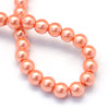 BD272 - 6mm Coral Melon Glass Pearl Imitation Round Beads - 32 inch strand - Approx. 140 pieces per strand