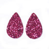 P1175 - 10 pcs. Assortment of Glitter Faux Leather Dangle Charms Pendants - Teardrop - 39mm (1.53") - Great for Earrings and Dangles! Double Sided