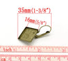 E220 - 10 pcs. Antique Bronze Earring Clips Settings Lever Back Bezels Cabochons - 16mm Glue Pad Setting - Square - Spike Diamond Style
