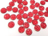 CA542 - 10 pcs Druzy Resin Embellishment Cabochons Red - 12mm - Dome Circle
