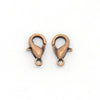 CL072 - 100 pcs. Antique Copper Lobster Clasps - 10mm x 6mm - Claw Clasps