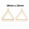 P1184 - 10 pcs Gold Plated Triangle Metal Dangle Charms Pendants - 18mm x 16mm - 0.71" - Great for Fringe Earrings, Necklaces, Dangles!