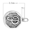 P2107 - 4 pcs. Antique Silver LARGE Letter "P" Alphabet Letter Charm Pendant - 23mm x 20mm - Stamped Design