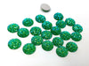 CA823 - 10 pcs Druzy Resin Embellishment Cabochons Green Multicolor - 14mm - Dome Circle