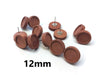 E752 - 10 pcs. Stainless Steel Earring Posts Studs Settings Cabochons Tacks - 12mm Glue Pad Setting - Silver - Wood Bezel - Brown - Thin Frame
