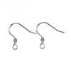 E702 - 100 pcs 304 Stainless Steel Silver Tone Earring Hooks with Spring - 22mm x 22mm - Hole Size: 2mm - Tarnish Resistant!