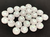 CA374 - 10 pcs Resin Round Embellishment Circle Cabochons Metal Foil White - 12mm - Multi-Color