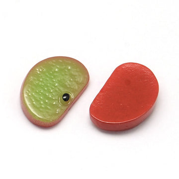 CA593 - 10 pcs Resin Embellishment Cabochons - Food - Apple - Fruit - Slices - 19mm x 12mm