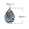 P633 - 10 pcs Multicolor Teardrop Metal Enamel Dangle Charms Pendants - 26mm x 17mm - 1.1" - Graffiti - Great for Earrings, Dangles