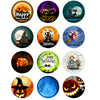 CA831 - 10 pcs Circle Halloween Glass Round Dome Seals Tiles Cabochons - 12mm - Set 5