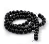 BD625 - 12mm Black Glass Pearl Imitation Round Beads - 16 1/4 inch strand (Approx. 34 Beads)
