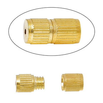 CL082 - 50 pcs. Gold Plated Screw Cylinder Barrel Clasps - 8mm X 4mm - Made of Copper!