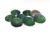 CA458 - 10 pcs Druzy Resin Embellishment Cabochons Blue Green - 20mm - Bubble Style - Multicolor Shiny Drusy