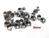 P1153 - 10 pcs. 304 Stainless Steel Silver Tone Circle Round Bezel Cabochon Pendant Tags Trays - 8mm Glue Pad - Single Loop - Pointed Back