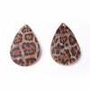 P2049 - 10 pcs. Assortment of Animal Faux Leather Dangle Charms Pendants - Teardrop - 56mm (2.13") - Double Sided