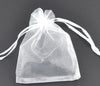 S016 - 50 pcs. White Organza Bags - 9cm x 7cm - 9x7cm