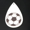P213 - 10 pcs. Black and White Soccer Football Futbol Ball Faux Leather Dangle Charms Pendants - Teardrop - Sports - 57mm (2.25") - Double-Sided