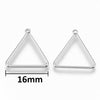 P1035 - 10 pcs. Silver Tone Real Platinum Plated Triangle Metal Dangle Charms Pendants - 18mm x 16mm - 0.71" - Great for Fringe Earrings and Dangles