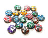 CA1001 - 10 pcs Resin Round Embellishment Circle Cabochons Mosaic - Assortment - 12mm - Multi-Color Glitter
