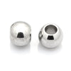 BD667 - 10 pcs 201 Stainless Steel Silver Ball Spacer Beads- 10mm x 8mm - Hole: 5mm - Silver - Tarnish Resistant! For Paracord and European Beads