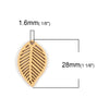 P1114 - 10 pcs Beige Metal Dangle Charms Pendants - Leaf - 28mm x 17mm - Great for Light Earrings, Necklaces or Dangles!