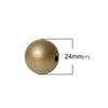 BD442 - 20 pcs Golden Bronze Wooden Hinoki Wood Round Spacer Beads - 24mm - Gold - Fits Paracord and European Cords! Hole Size: 5.3mm