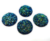 CA937 - 4 pcs Druzy Resin Embellishment Cabochons Dark Blue Multicolor - 30mm (1.18 inch) - Dome Style