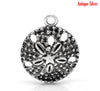 P409 - 10pcs. Antique Silver Sand Dollar Charms Pendants - 22x18mm