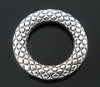 J192 - 50 pcs. Antique Silver Carved Connector Soldered Closed Jump Rings - 14mm - 2mm thick - Lattice Pattern