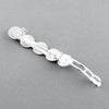 H042A - 2 pcs Silver Plated French Hair Barrettes Hair Clips - 71mm x 14mm - 12mm Glue Pad - LARGE - 5 Bezels