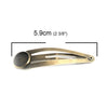 H072 - 10 pcs. - Antique Bronze Hair Banana Clips Cabochons Bezels - 59mm (2 3/8") x 16mm (5/8") - 12mm Glue Pad