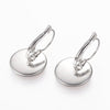 E158 - 10 pcs. 304 Stainless Steel Earring Clips Settings Lever Back Bezels Cabochons - 14mm Glue Pad Setting