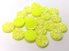 CA681 - 10 pcs Druzy Resin Embellishment Cabochons Neon Yellow Multicolor - 12mm Diameter - Circle - 3.6mm Thick