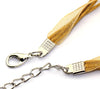 N192 - 15 pcs. Khaki Cream Beige Organza Ribbon Waxen Cord Necklaces with Lobster Clasp - 17 inch (43 cm) - Claw Clasp