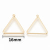 P1184 - 10 pcs Gold Plated Triangle Metal Dangle Charms Pendants - 18mm x 16mm - 0.71" - Great for Fringe Earrings, Necklaces, Dangles!