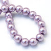 BD071 - 10mm Pastel Purple Glass Pearl Imitation Round Beads - 16 inch strand - Hole Size: 1.5mm - Approx. 42 pcs per strand