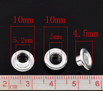 BD345B - 500 pcs Silver Plated Grommets EYELETS - Fits Beads with 5.5mm Holes - 10mm x 4.5mm - Copper - Glass Lampwork, European, Large Hole Beads
