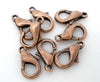 CL072 - 100 pcs. Antique Copper Lobster Clasps - 10mm x 6mm - Claw Clasps