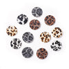 P2024 - 10 pcs. Assortment of Animal Faux Leather Dangle Charms Pendants - Circle - 24mm (0.95") - Double Sided