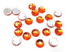 CA1009 - 20 pcs Resin Embellishment Cabochons - Orange - 10mm - Faceted Design - Sew On Style - 2 Holes
