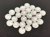 CA374 - 10 pcs Resin Round Embellishment Circle Cabochons Metal Foil White - 12mm - Multi-Color